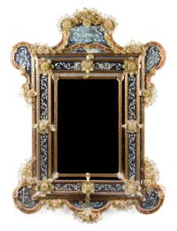 A Pair of Venetian Glass Mirrors Height 68 x width 50 1/2 inches. — FIRST HALF 20TH CENTURY