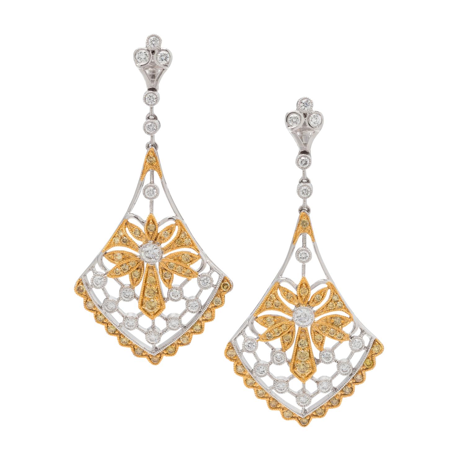 DIAMOND AND COLORED DIAMOND EARCLIPS