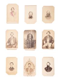 [CIVIL WAR]. A collection of CDVs featuring officers of the 4th Missouri State Militia Cavalry Regiment.