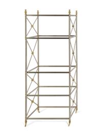 A Neoclassical Style Steel and Brass Etagere — 20TH CENTURY