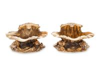 A Pair of George IV Silver-Gilt Shell Form Master Salts