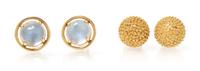 A Collection of Yellow Gold and Gemstone Earrings, 6.60 dwts.