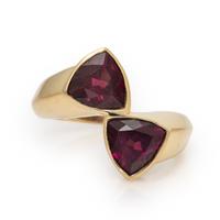 Yellow Gold and Garnet Demi Parure