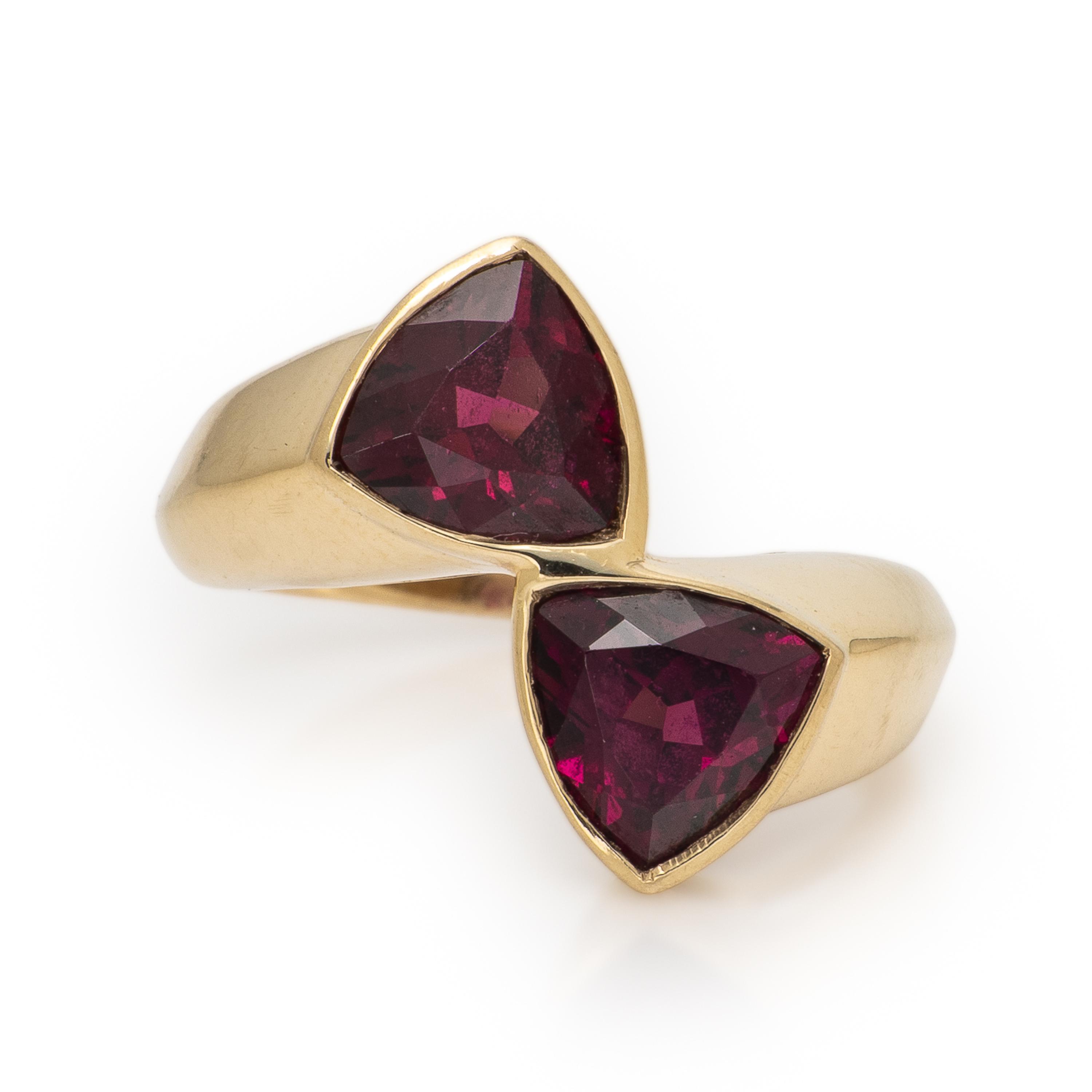 Yellow Gold and Garnet Demi Parure