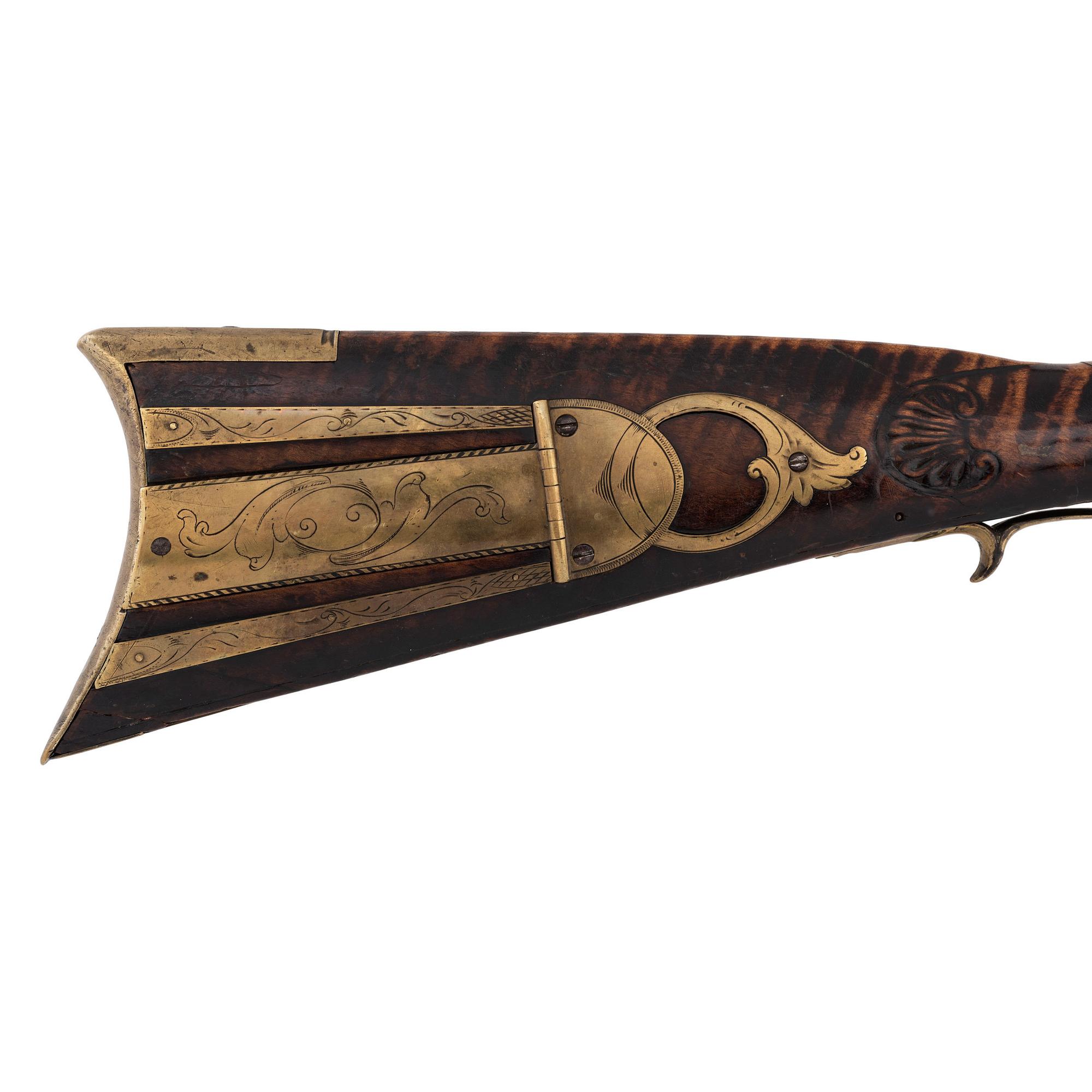 Relief Carved Percussion Altered Longrifle by Abraham Schweitzer