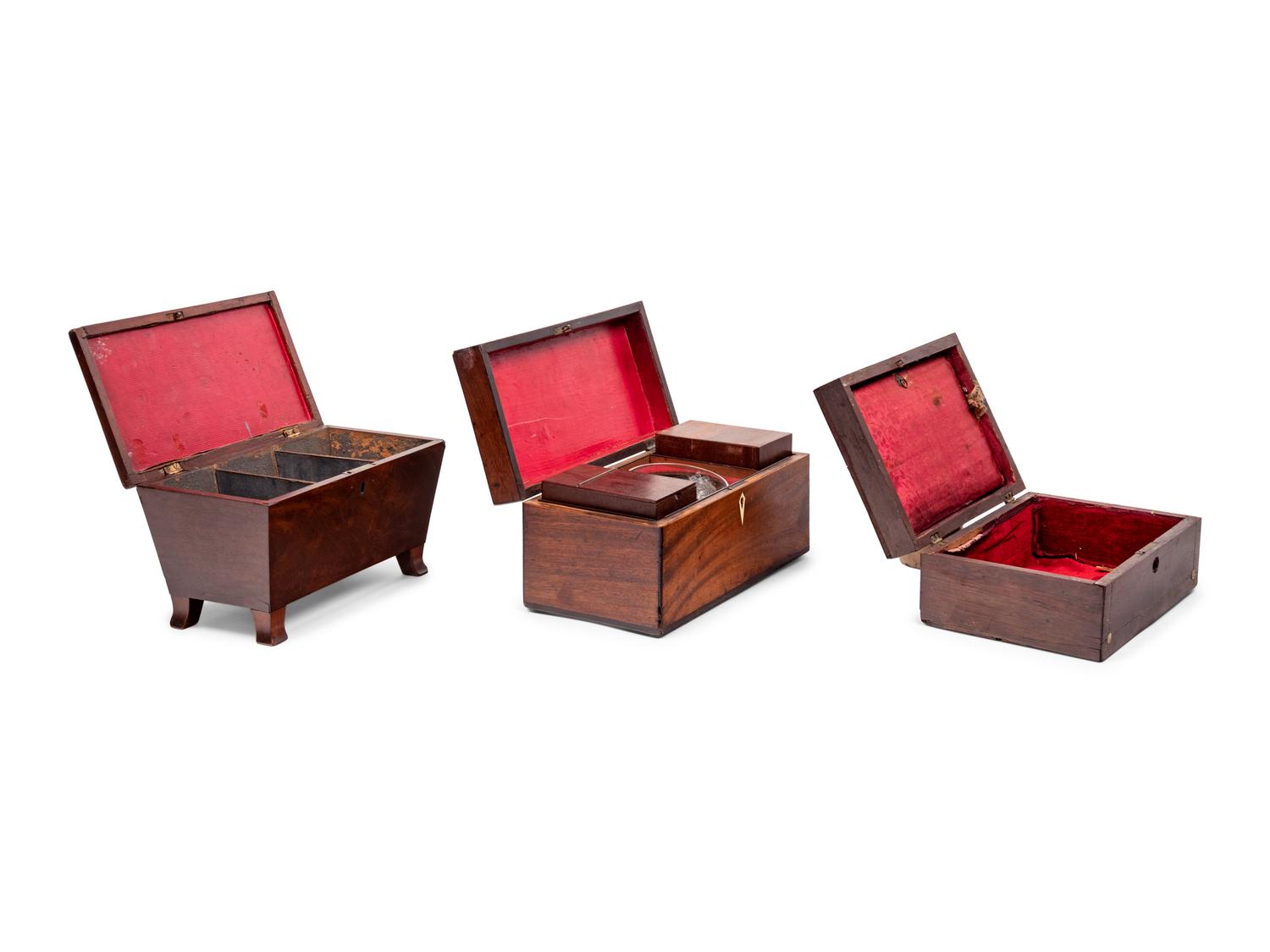 Two George III Mahogany Tea Caddies