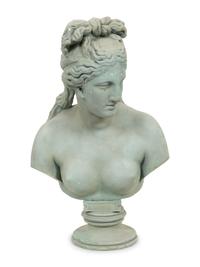 A Green Painted Composition Bust of Aphrodite