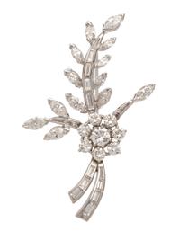 A Platinum and Diamond Spray Brooch, 8.40 dwts.