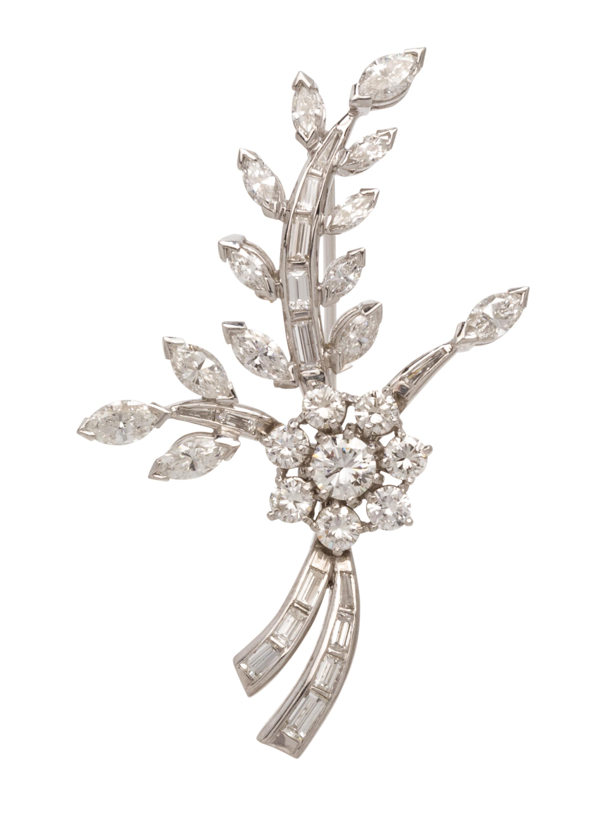 A Platinum and Diamond Spray Brooch, 8.40 dwts.