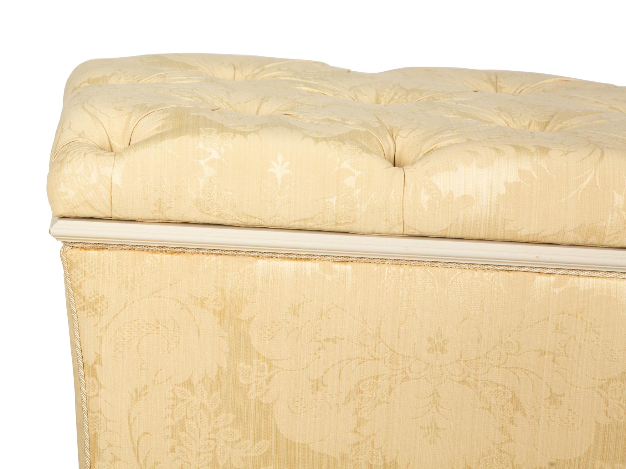 A Scalamandré Silk Damask Upholstered Mechanical Media Chest — 20th Century