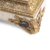 A French Parcel-Gilt Bronze Mounted Marble Mantel Clock