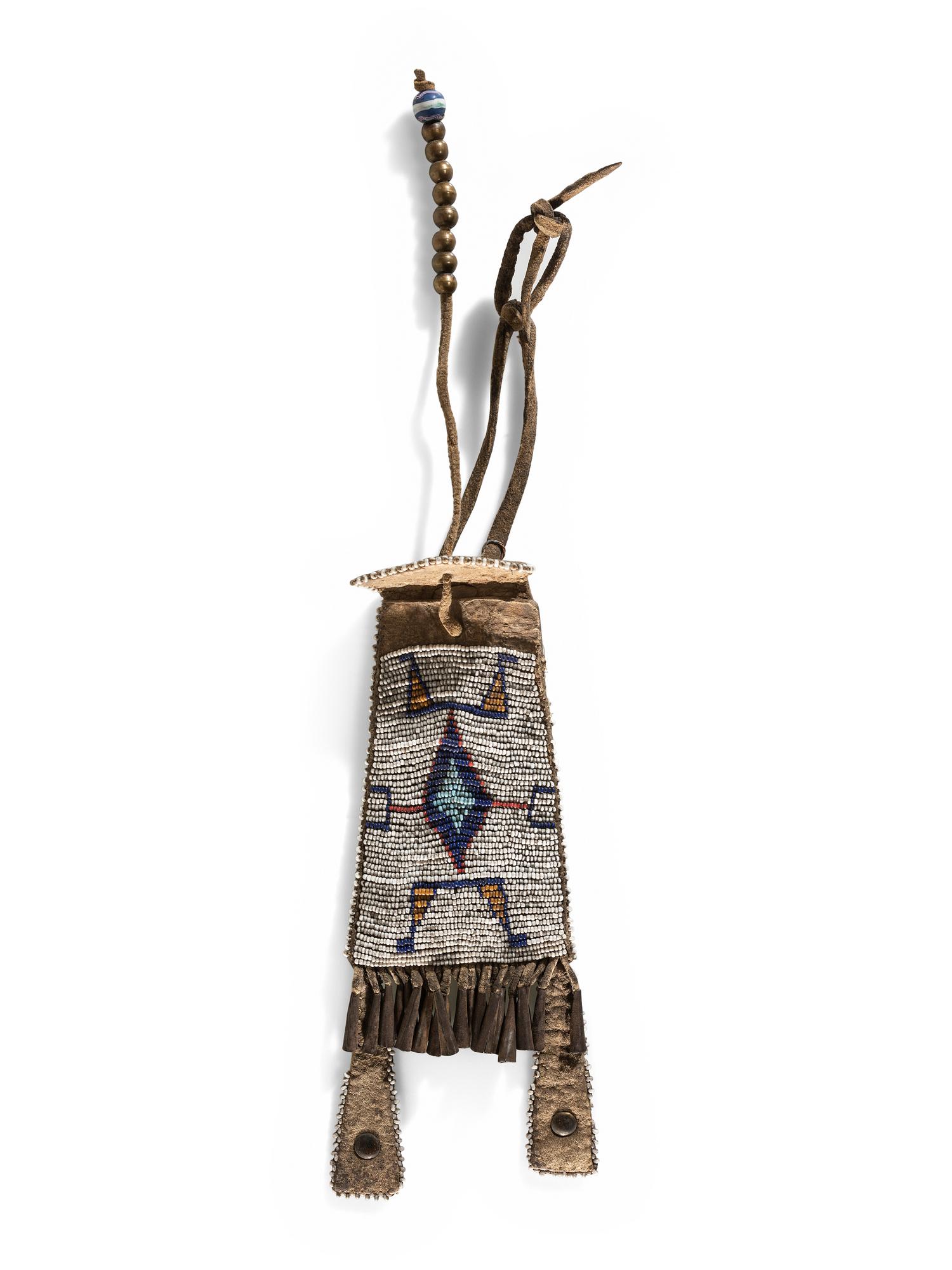 Southern Plains Beaded Buffalo Hide Strike-a-Light Bag