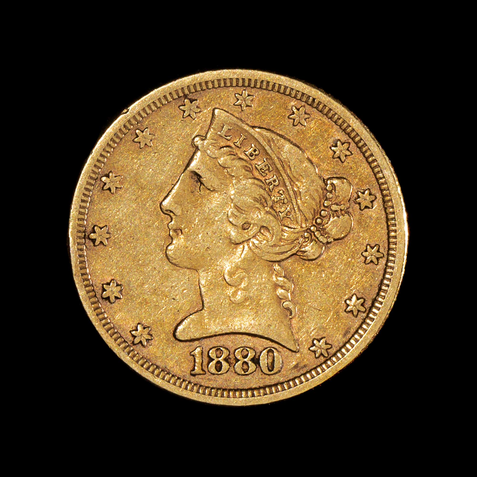 A United States 1880 Liberty Head $5 Gold Coin