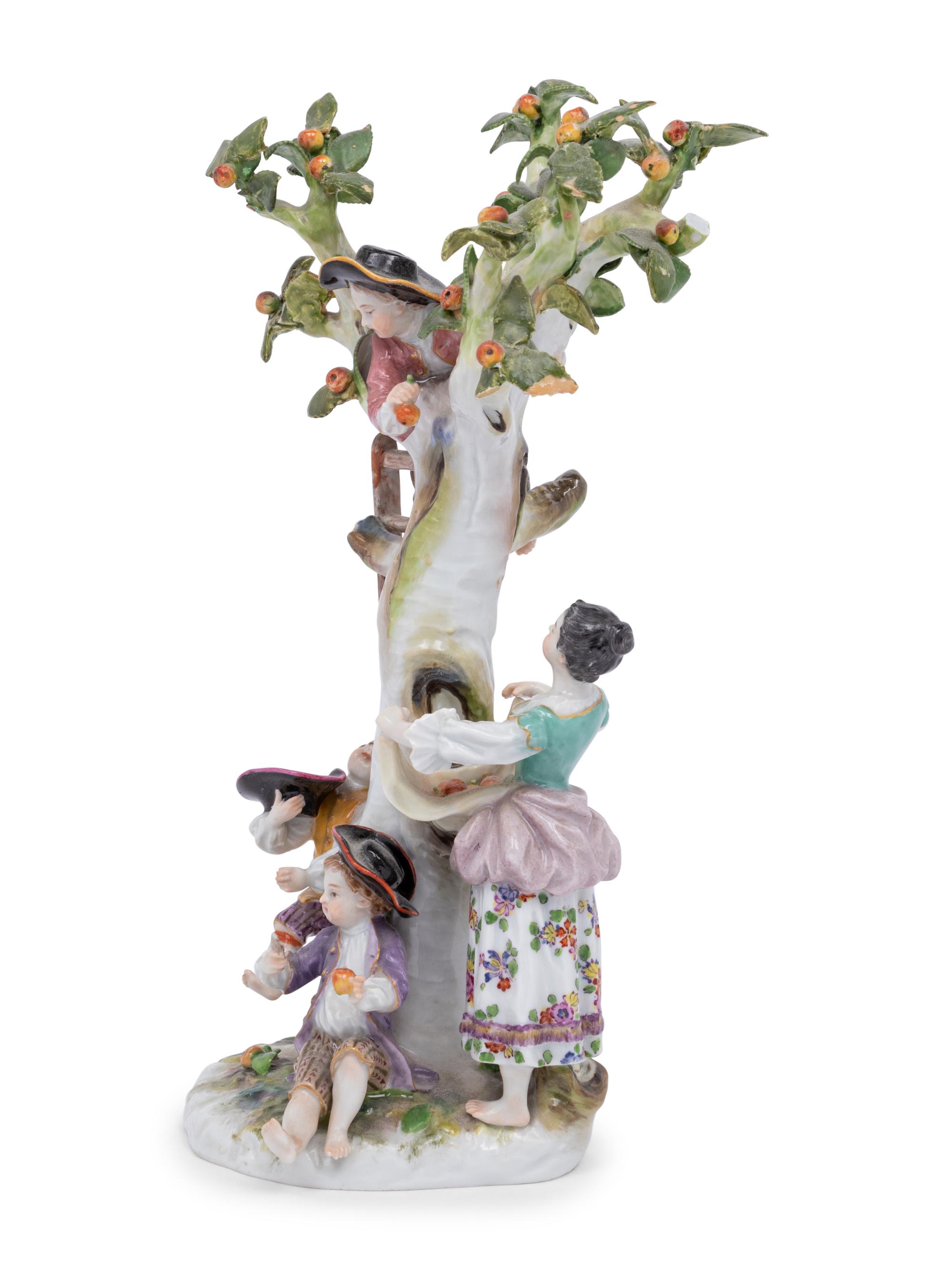 A Meissen Porcelain Group of Figures Around a Tree