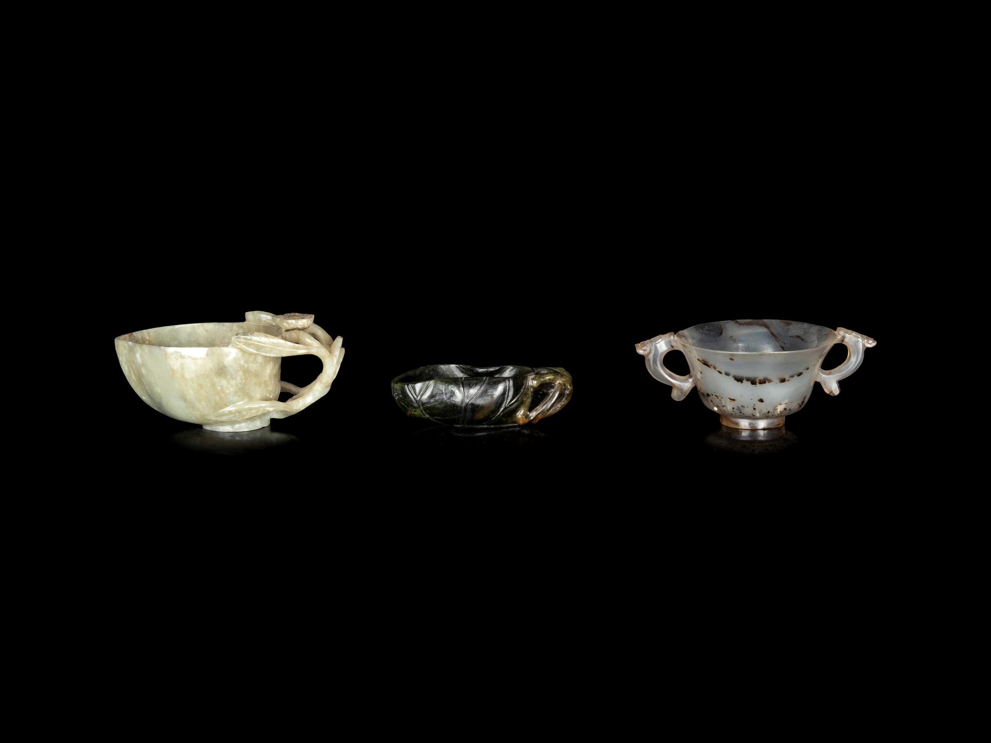 Three Chinese Hardstone Cups