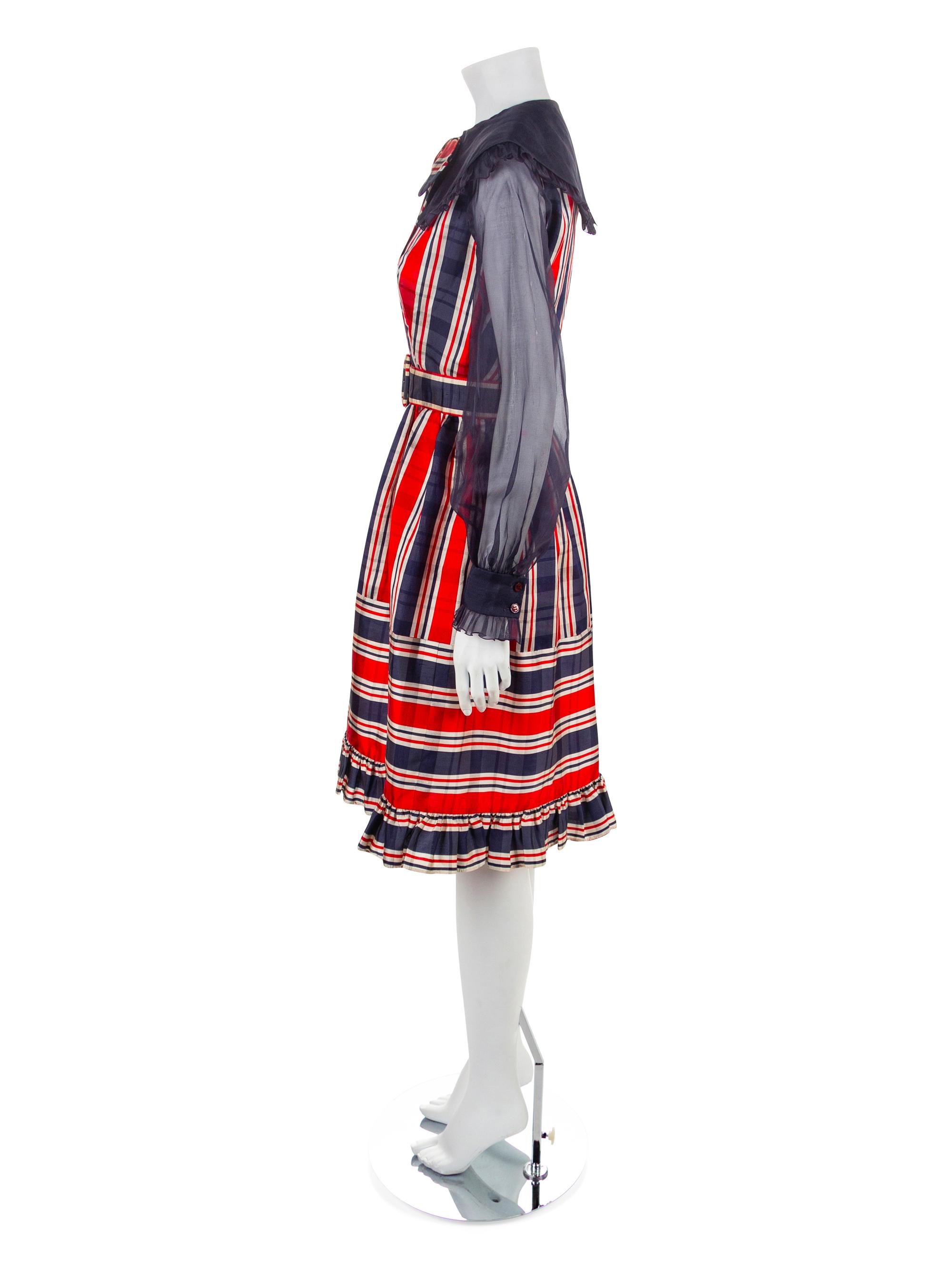 Oscar de la Renta Dress with Belt, 1980-90s