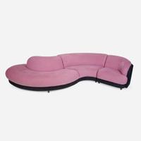 Contemporary Three-Piece Serpentine Sectional Sofa, USA, circa 1990s
