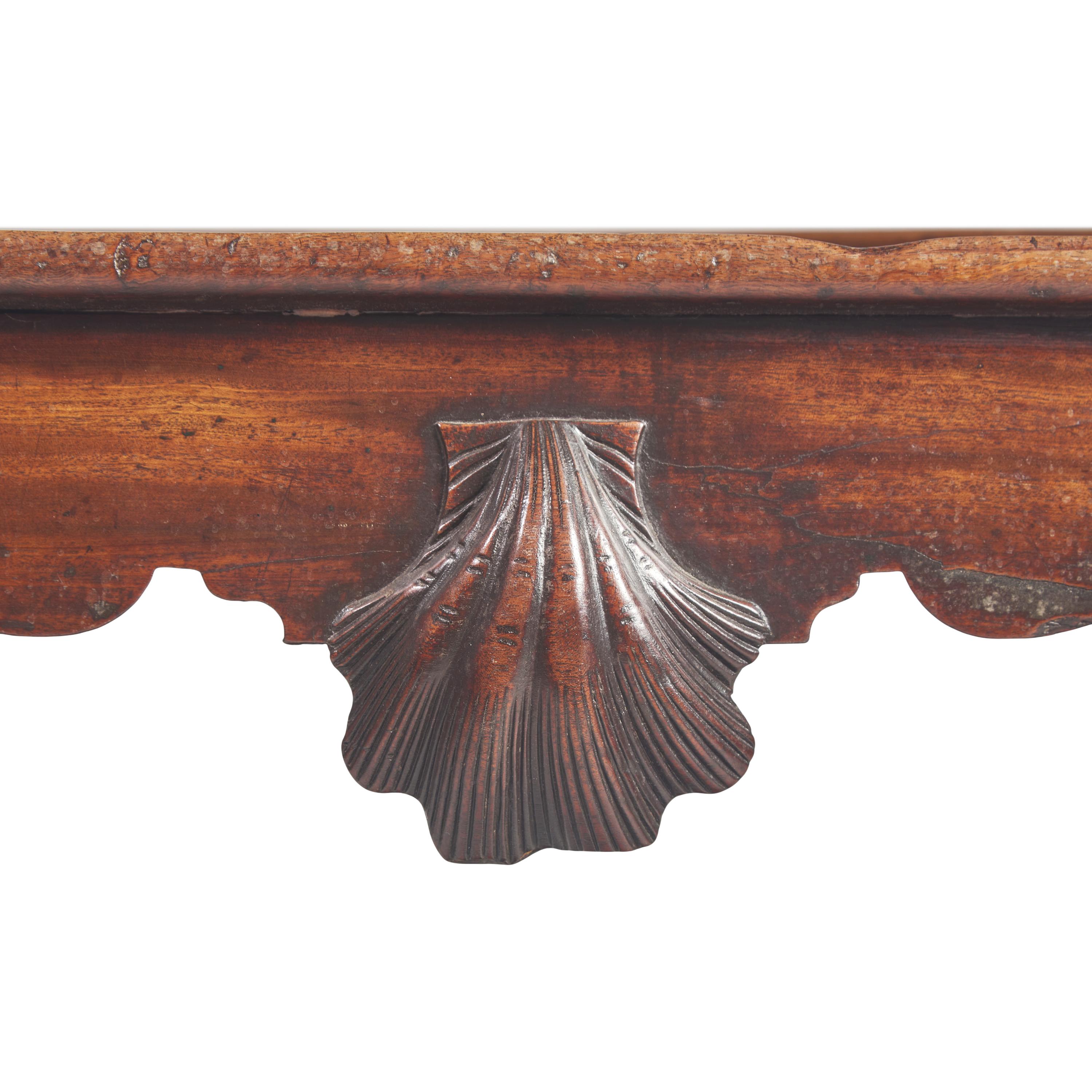 An Irish George II Carved Mahogany Dished Top Tea Table