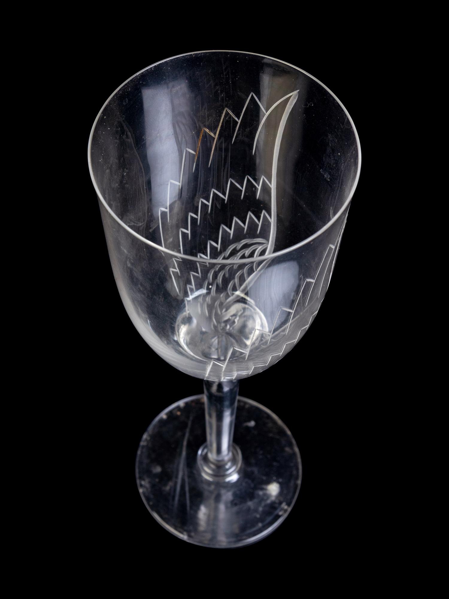 A Set of Twenty-Six Lalique Ange Glasses