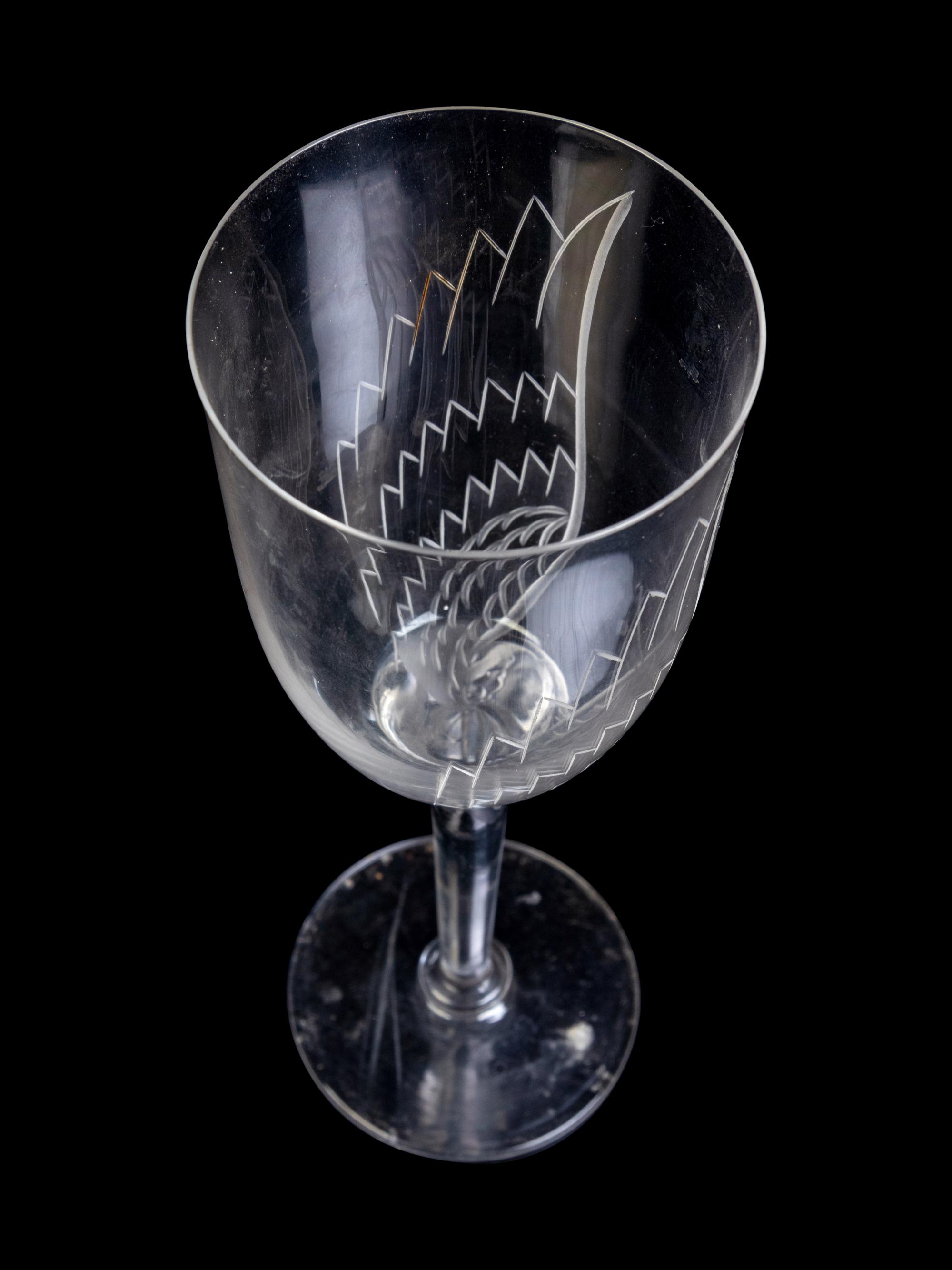 A Set of Twenty-Six Lalique Ange Glasses