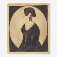 Justus Dalee (1793-1878) Profile Portrait Miniature of a Young Lady