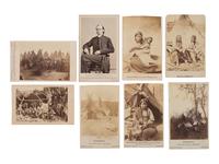 A group of 8 CDVs related to the 1862 Dakota Uprising in Minnesota, incl. views of Sioux Indians held at Fort Snelling and Rev. H.B. Whipple.