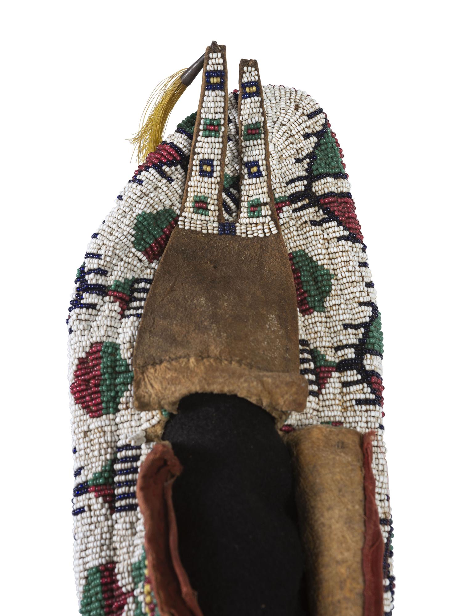 Sioux Fully Beaded Hide Moccasins