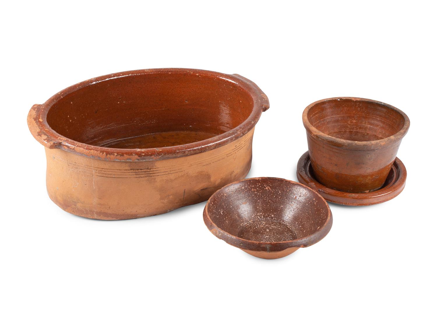 Five Redware Articles