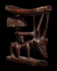 Three African Wood Headrests