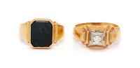 A Collection of Yellow Gold and Gemstone Rings,