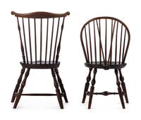Two Windsor Side Chairs and a Gothic Revival Armchair
