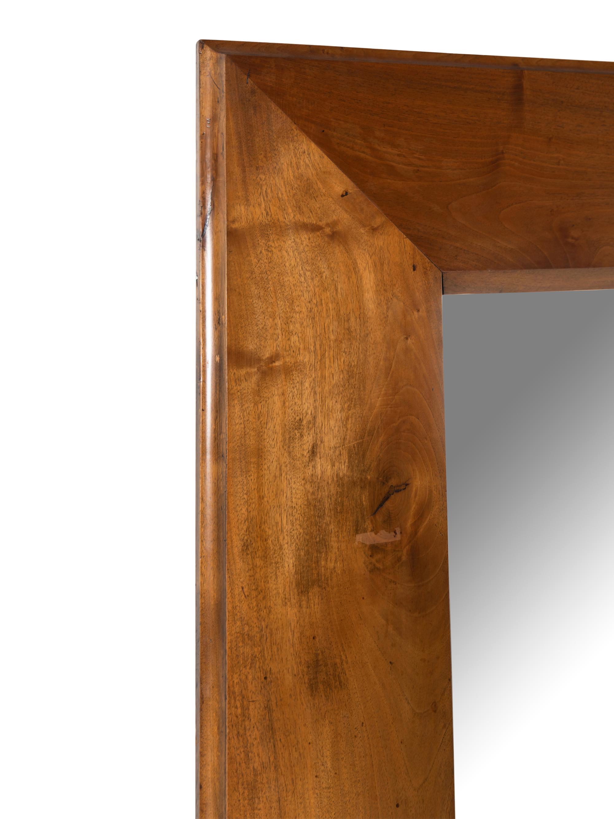 A Contemporary Walnut Mirror