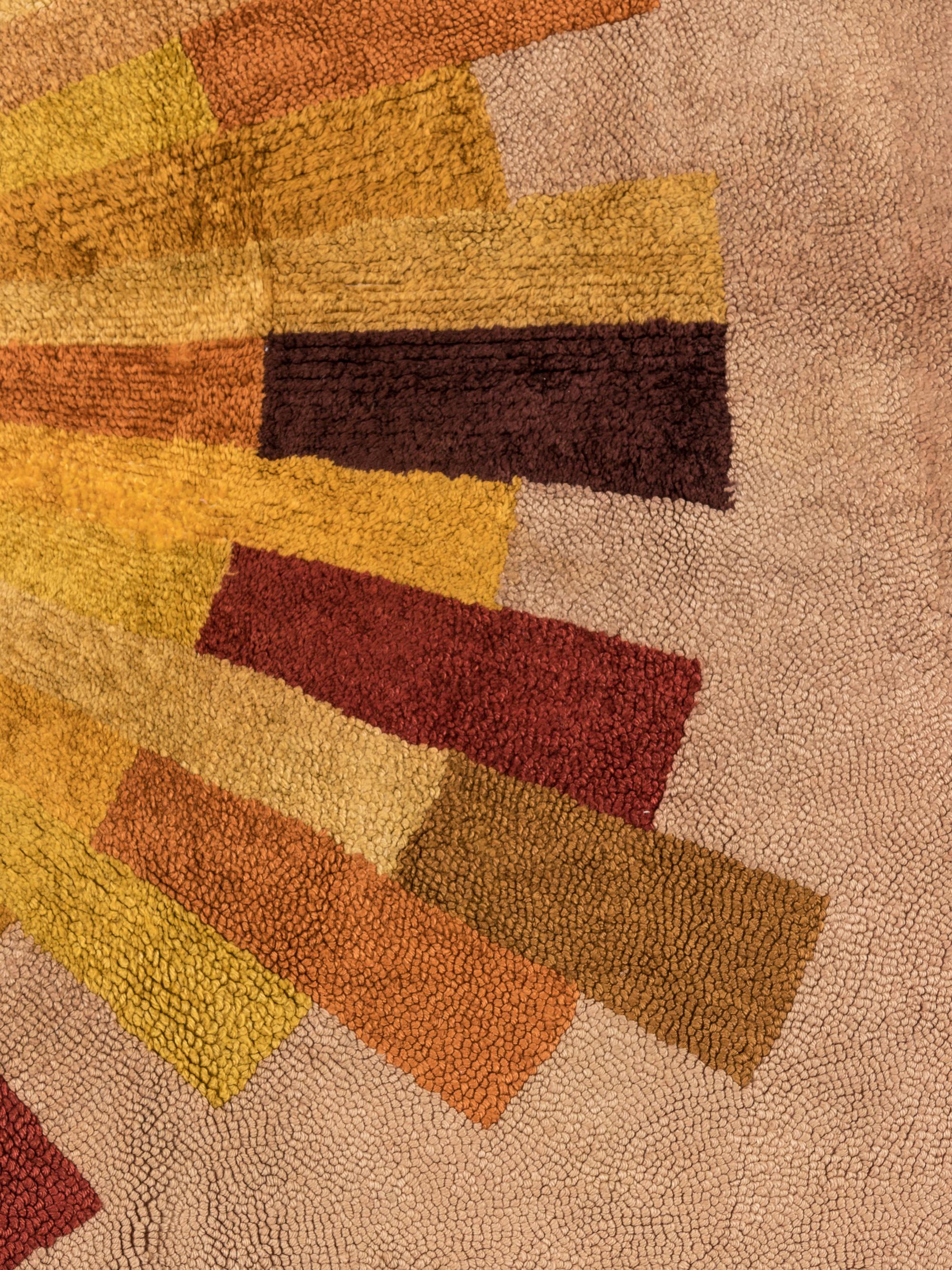 An American Starbust Hooked Rug