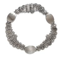 A Paco Rabanne Silvertone Chainmail Belt, 33.75" x 3.5".