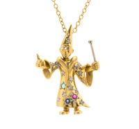 An 18 Karat Yellow Gold, Diamond, Ruby, Sapphire, and Emerald Articulated Wizard Pendant, Wempe, 6.20 dwts.
