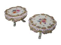 A Pair of Meissen Porcelain Stands