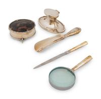 A Group of Five English Silver Desk Articles — 20TH CENTURY
