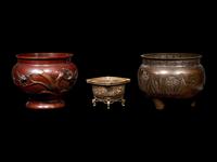 Three Large Japanese Bronze Wares