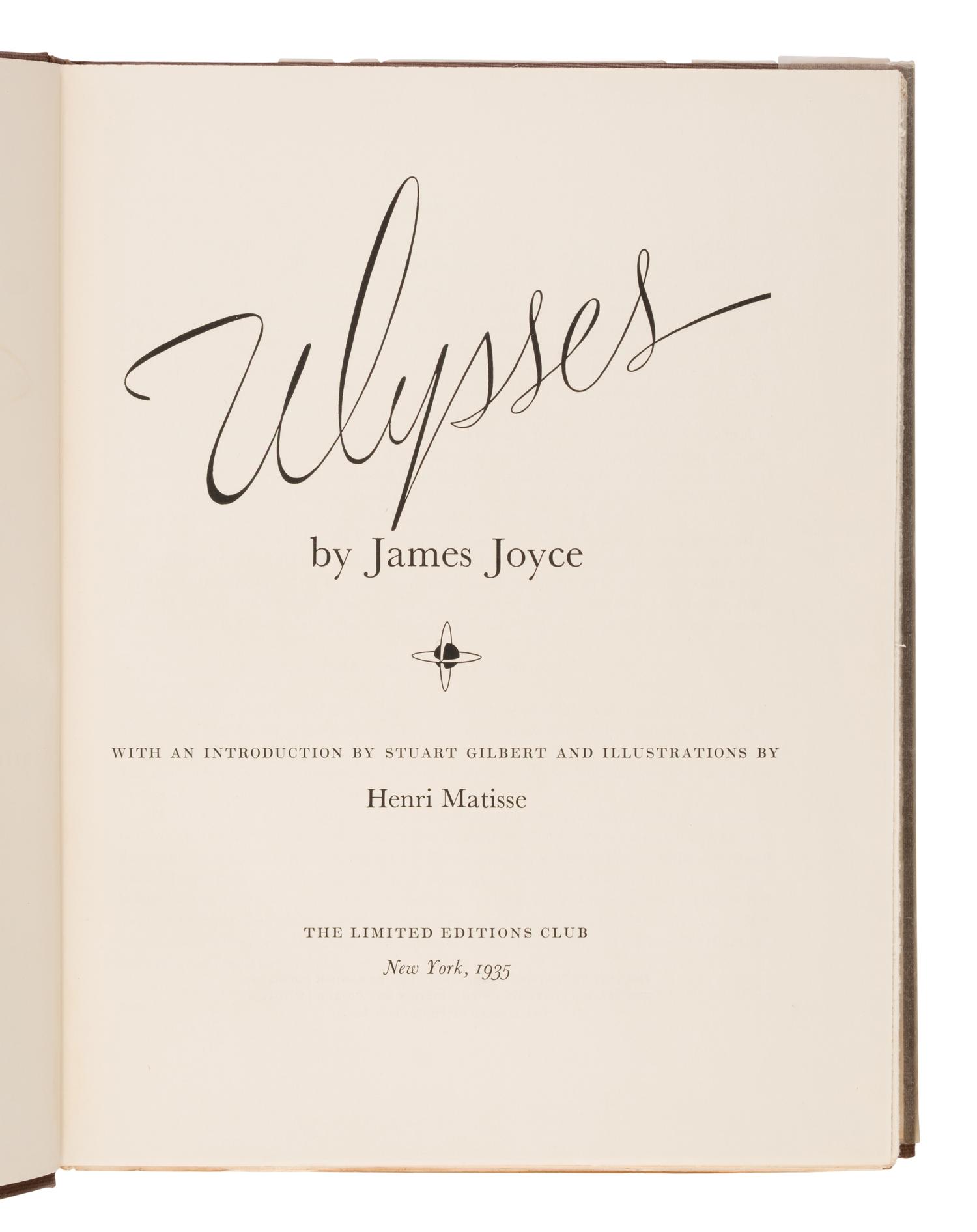 [Matisse, Henri (1869-1954), illustrator]. -- Joyce, James (1882-1941). Ulysses . New York: The Limited Editions Club, 1935.