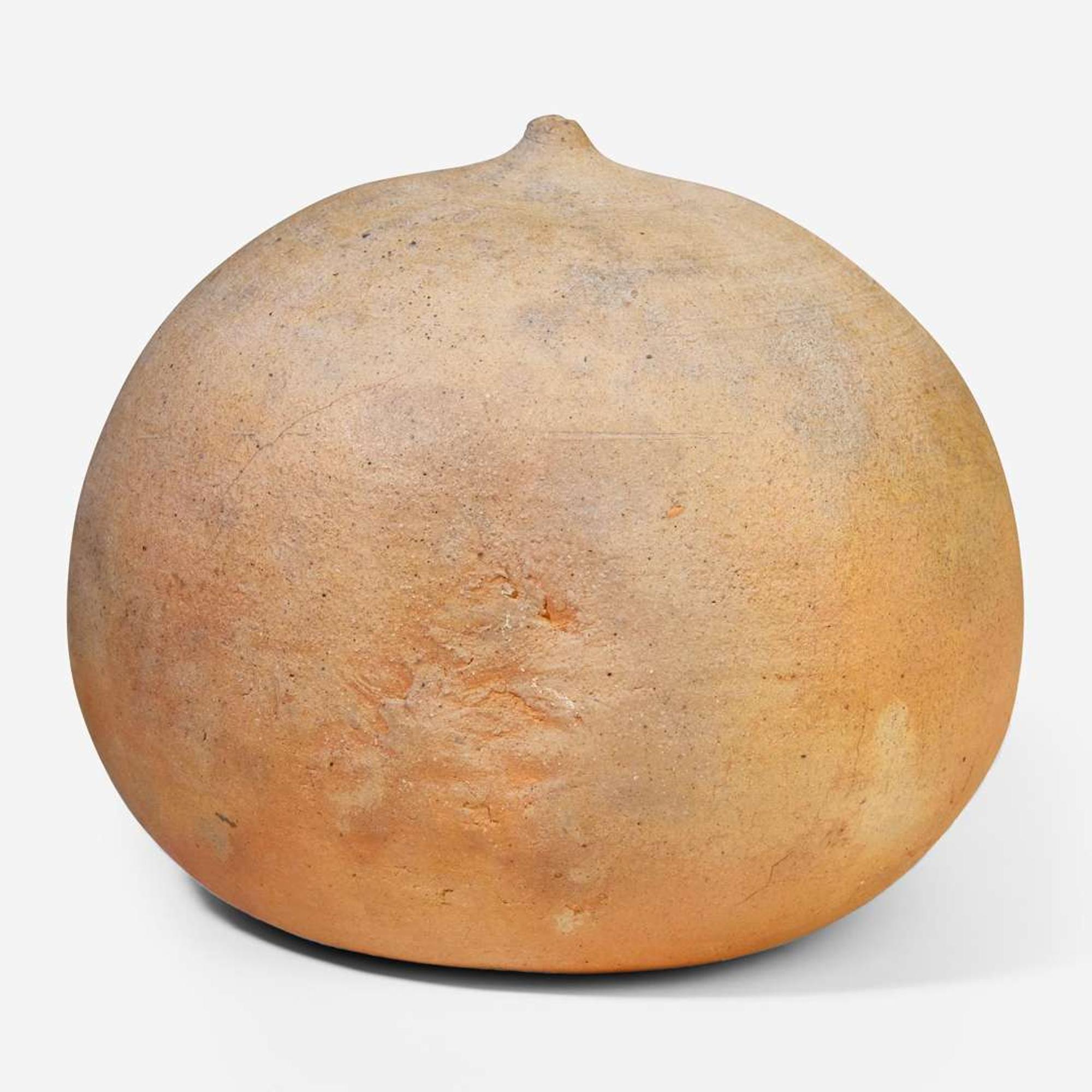 Toshiko Takaezu (American, 1922–2011) Unglazed Closed Form, USA, circa 1990s