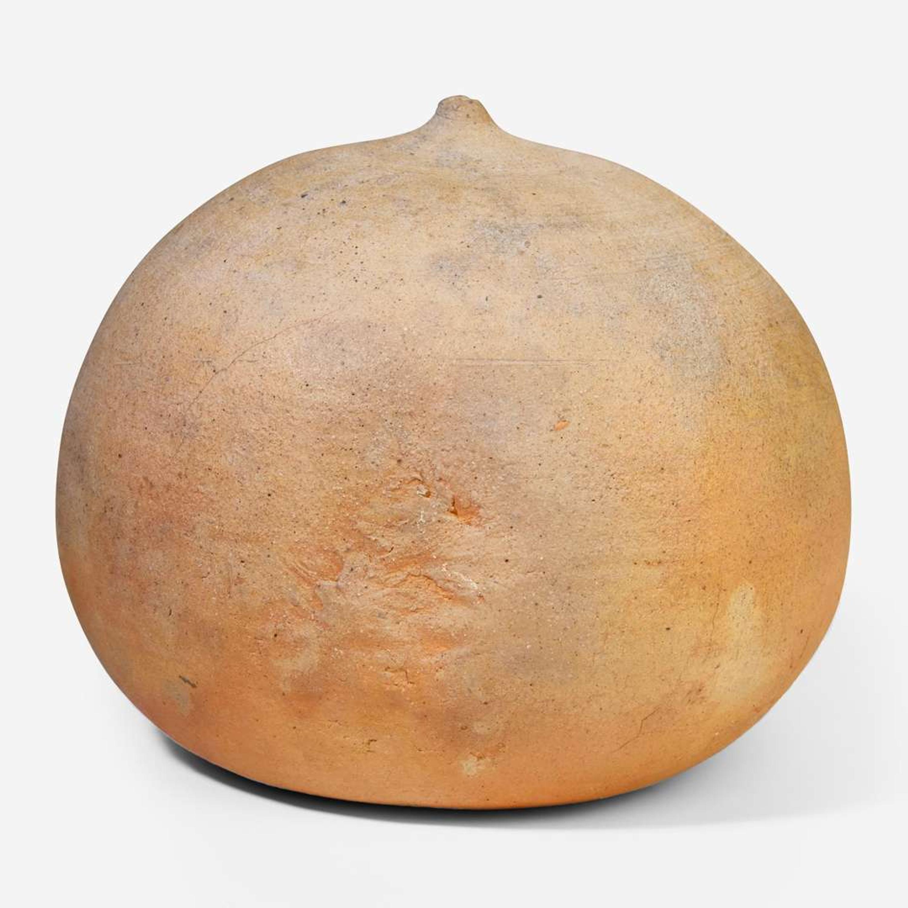 Toshiko Takaezu (American, 1922–2011) Unglazed Closed Form, USA, circa 1990s