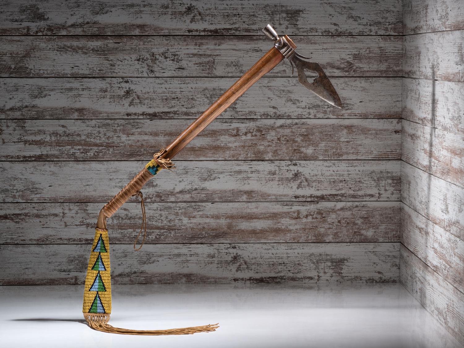 Northern Plains Spontoon Pipe Tomahawk, with Beaded Drop