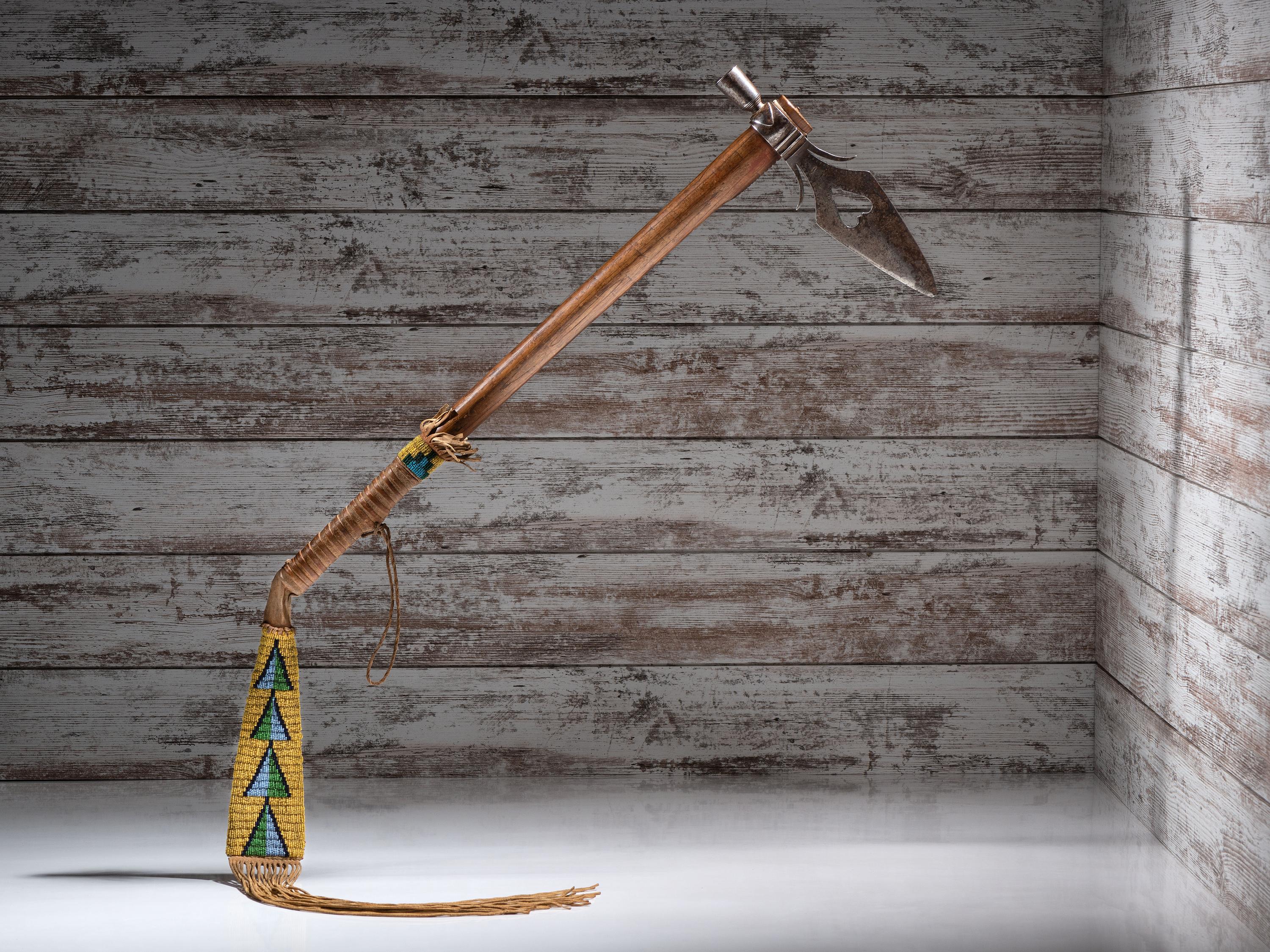 Northern Plains Spontoon Pipe Tomahawk, with Beaded Drop