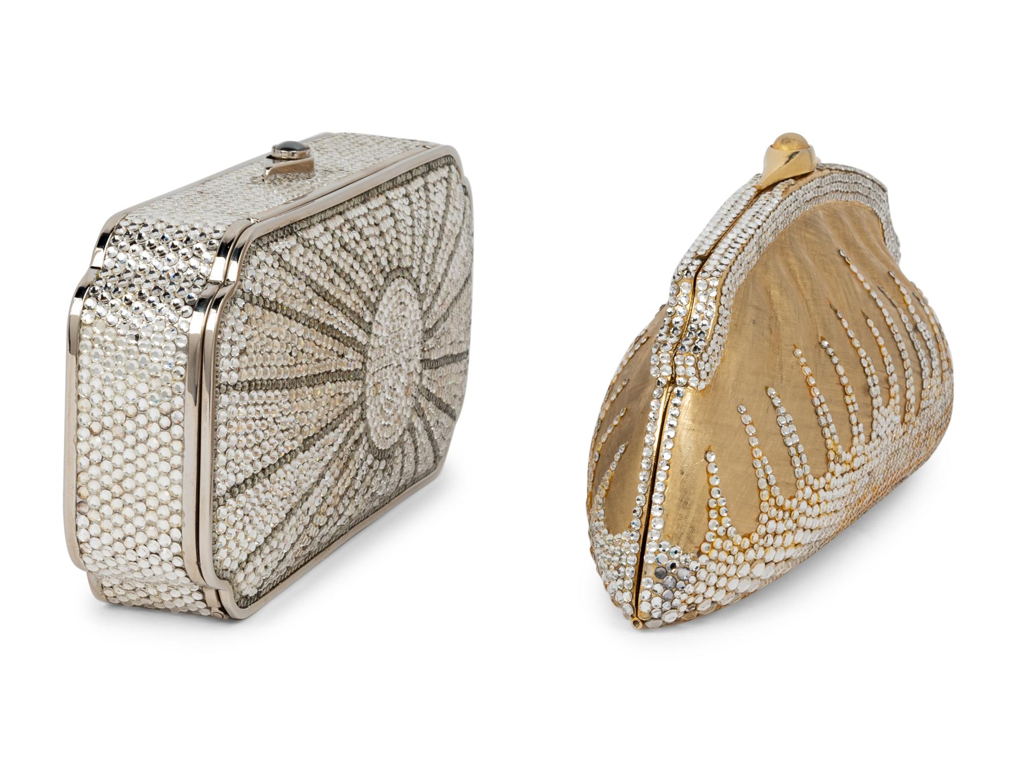 Two Judith Leiber Rhinestone Minaudieres
