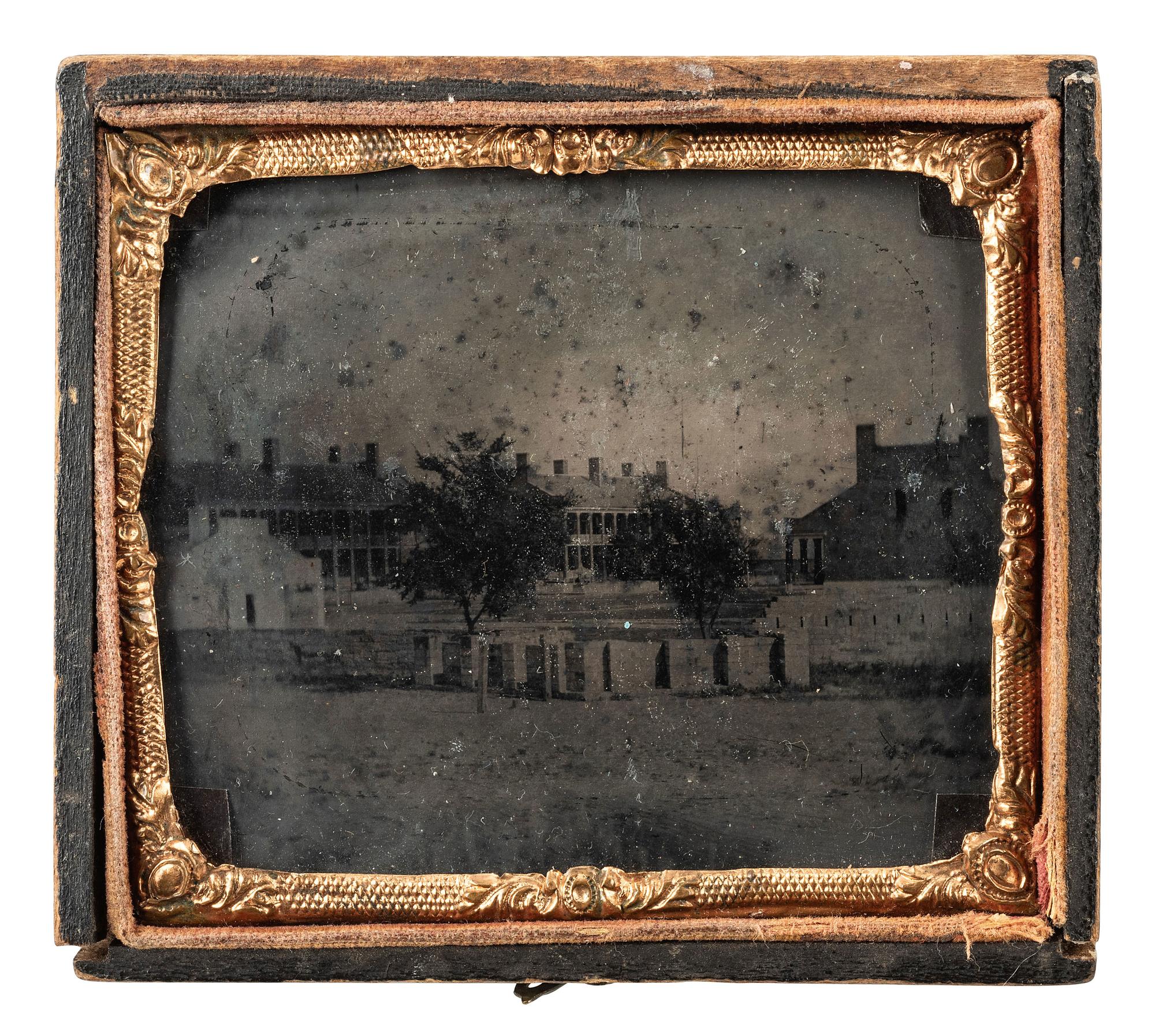 [MILITARIA]. Sixth plate tintype of Fort Smith, Arkansas. November 1864.
