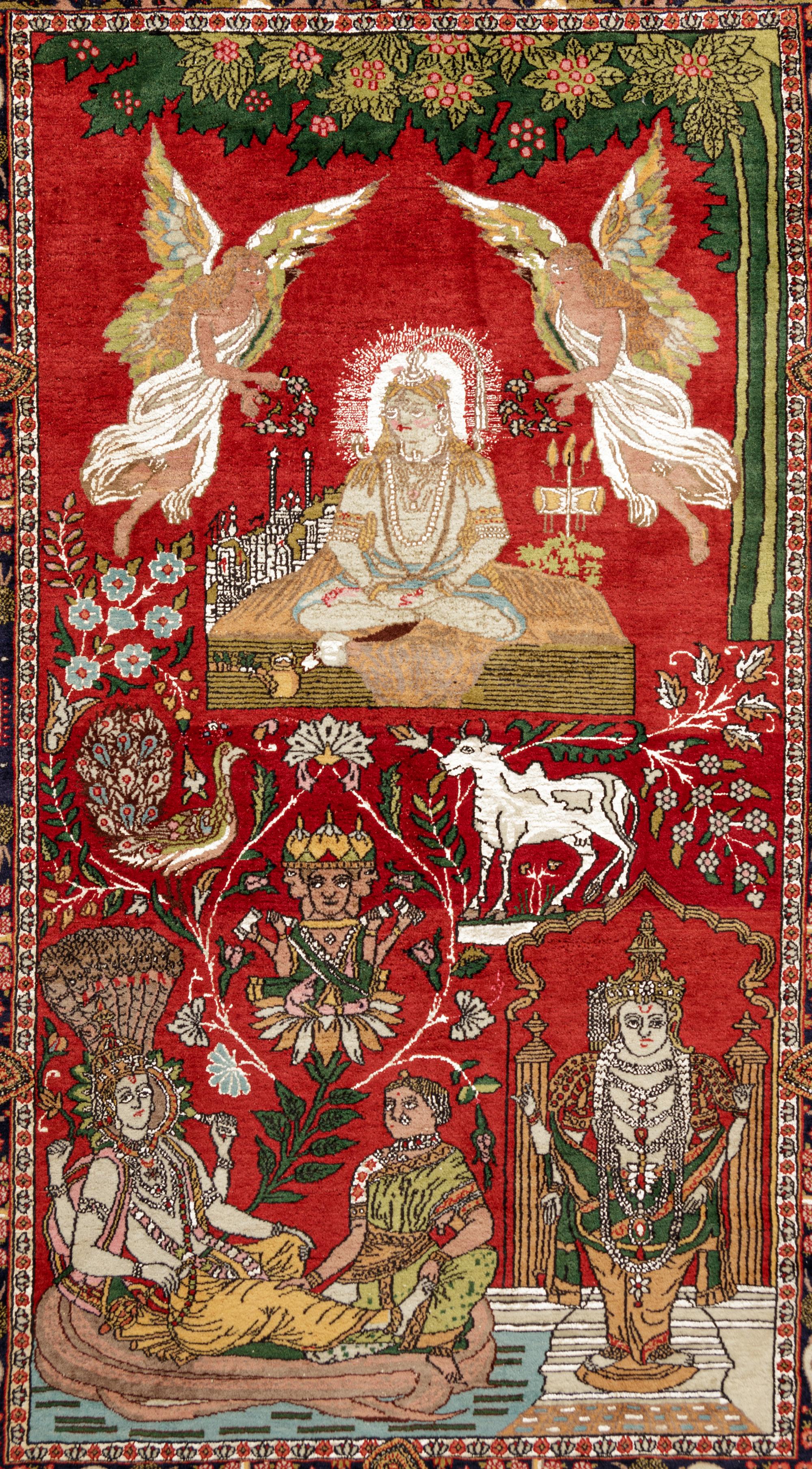 A Lahore Pictorial Wool Rug