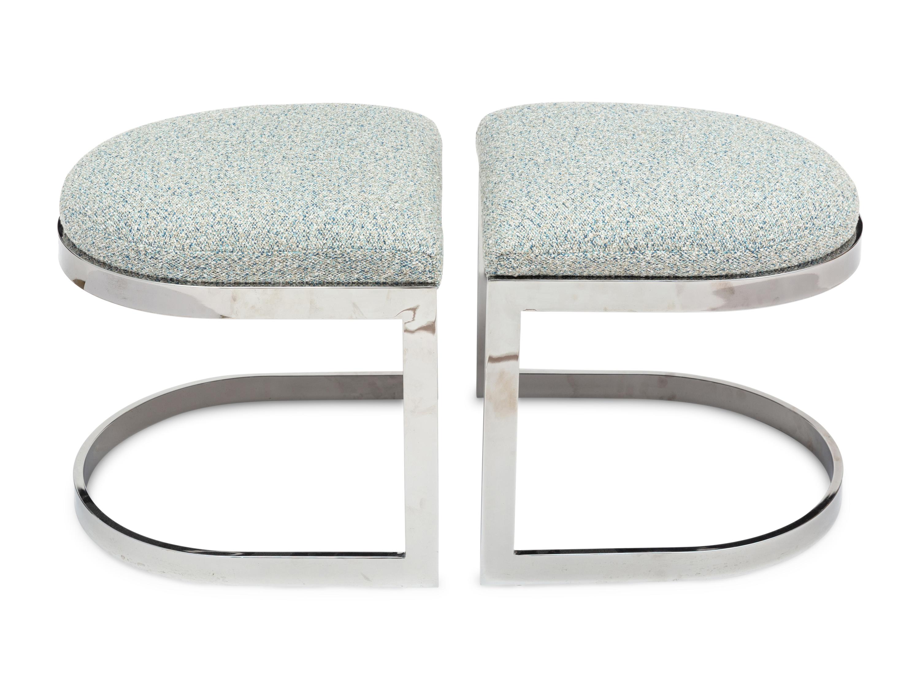 A Pair of Chromed Steel Stools
