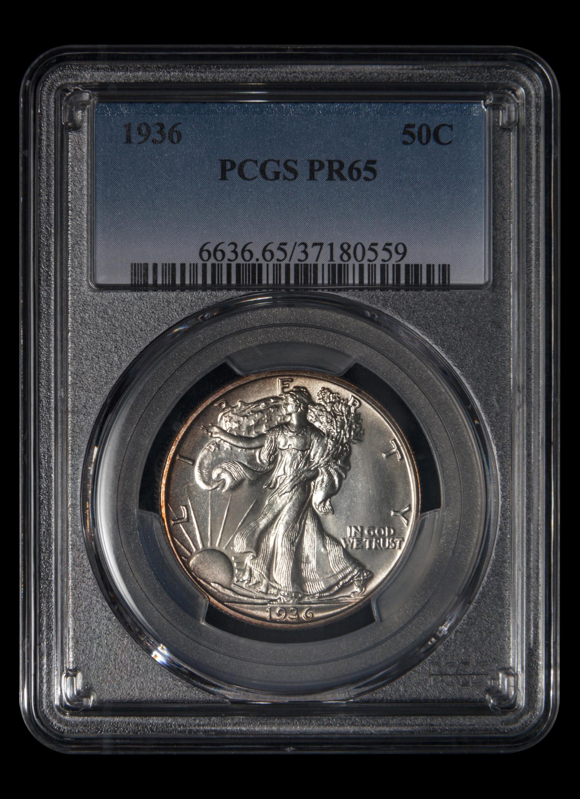 A 1936 Walking Liberty 50c Proof (PCGS PR65)