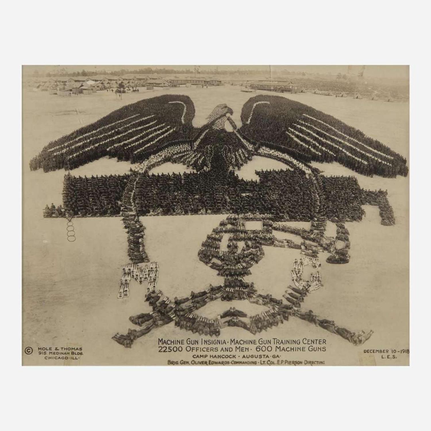 [Americana] Mole, Arthur, and John Thomas Group of 3 Militaria-Themed “Living Photographs”