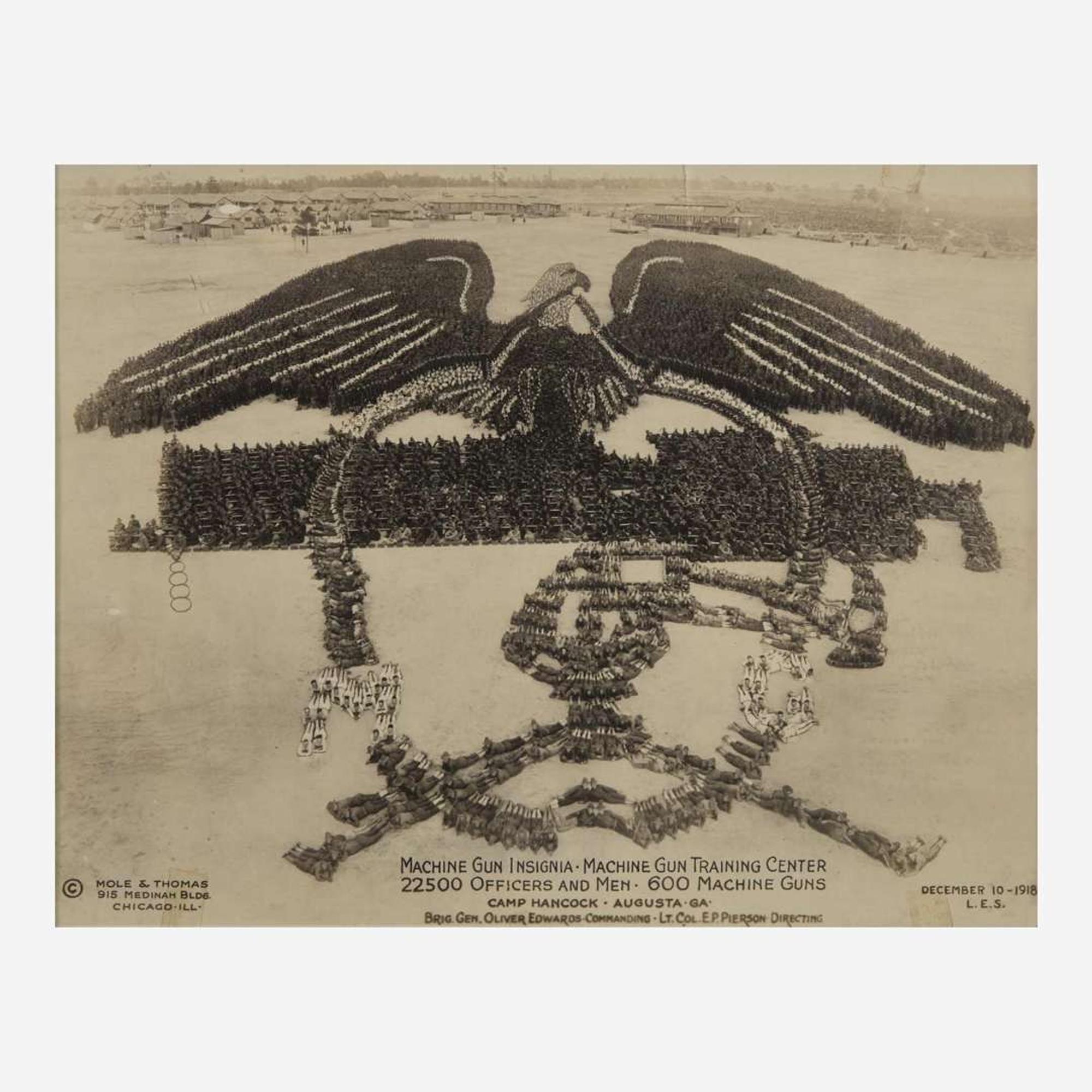 [Americana] Mole, Arthur, and John Thomas Group of 3 Militaria-Themed “Living Photographs”